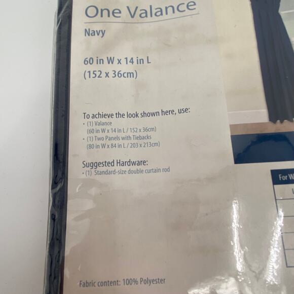 Main Stays Valance Navy - Picture 6 of 6